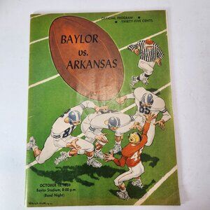 Oct. 10, 1959 Baylor Bears vs Arkansas Razorback Football Program